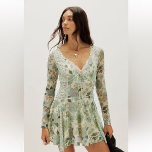 Free People Sway With Me Printed Mini Dress